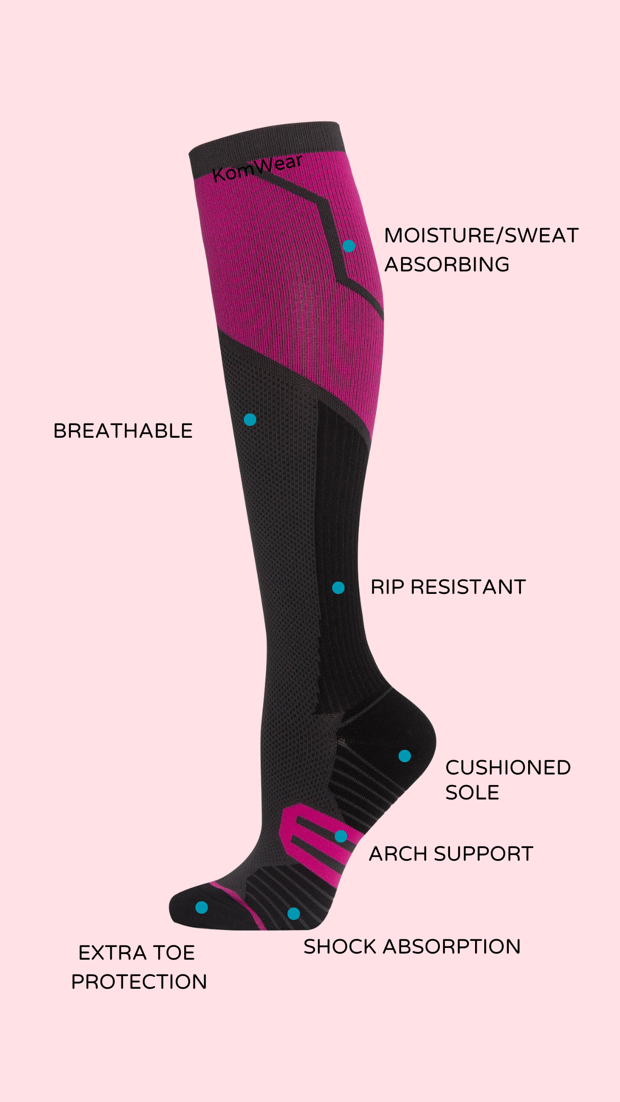 Compression socks - Active Pink